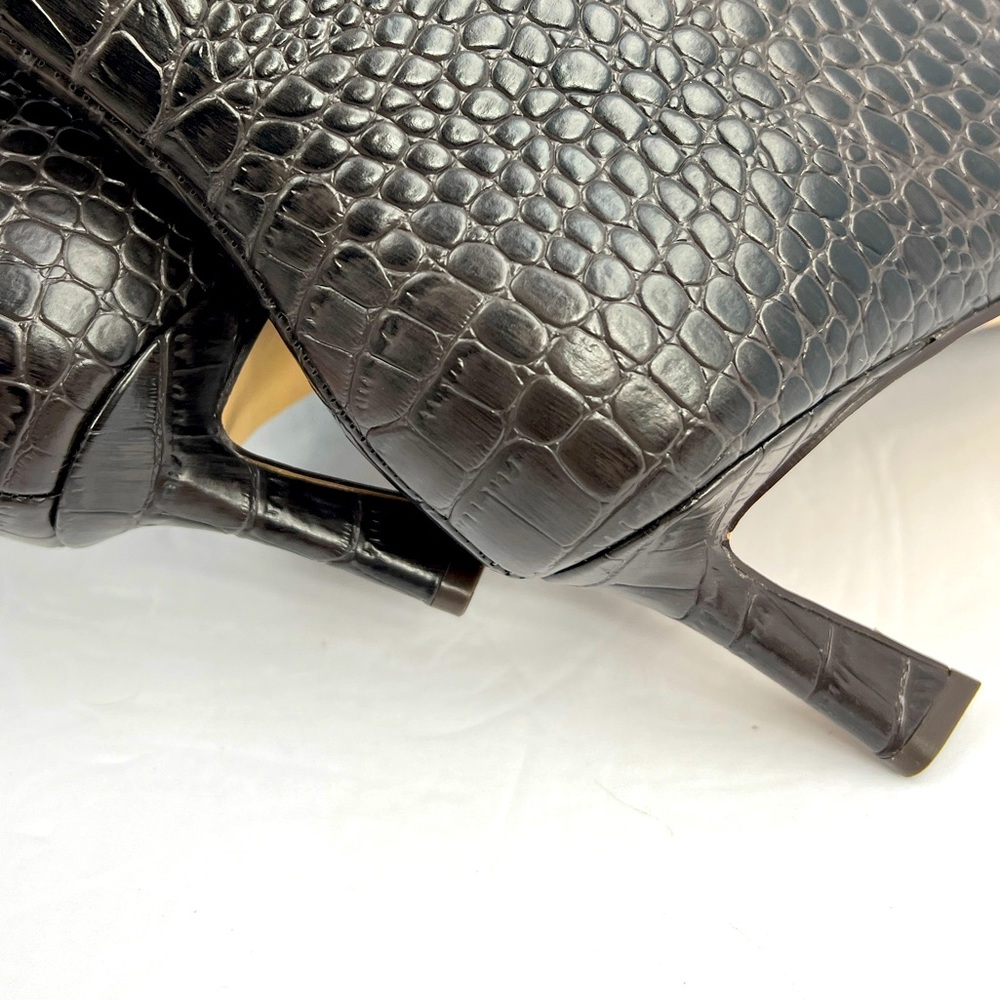 STEVE MADDEN LAVAN WOMEN’S BOOTS BROWN CROCODILE PRINT, UPPER LEATHER, SIZE 8M - Picture 7 of 16